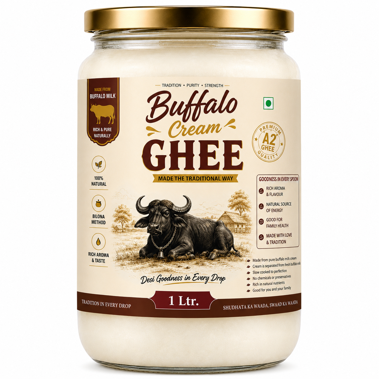 COBO Buffalo Pure & Sudh Desi Cream Ghee Pack of 1